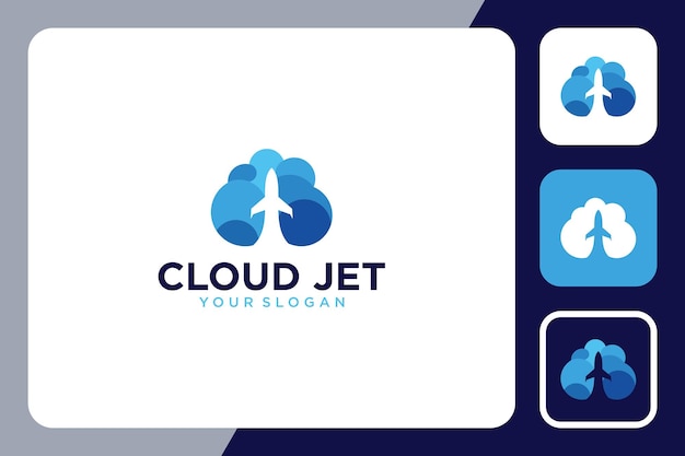 cloud logo design with jet