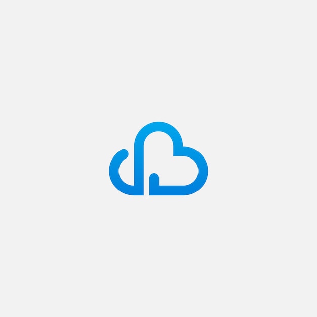 Cloud Love Logo Template Design Vector. Cloud shape form by love icon