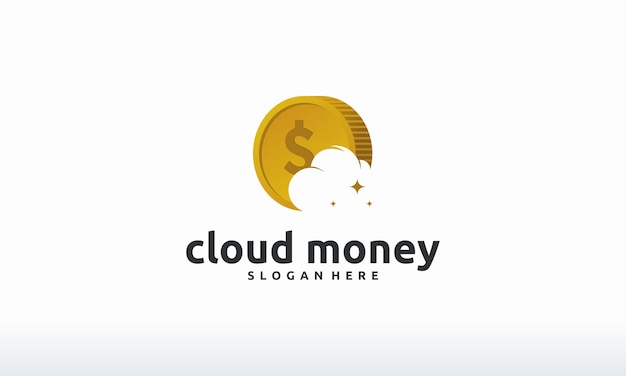 Cloud money logo designs concept vector Digital Money logo template