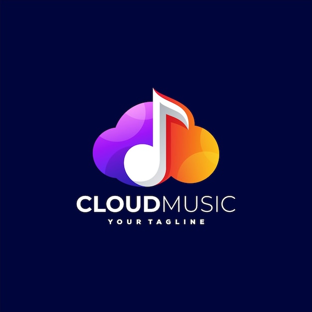 Cloud music gradient logo