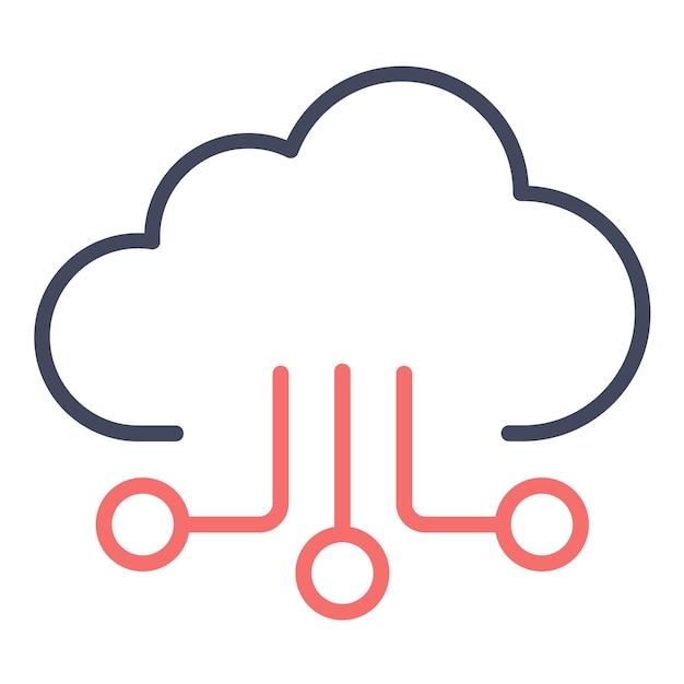 Cloud Network Vector Illustration Style