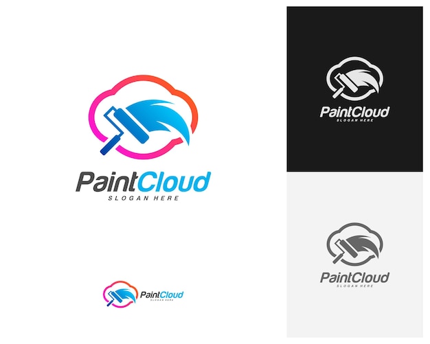 Cloud paint logo design vector Creative paint cloud logo template Icon symbol