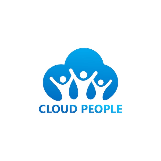 Cloud People Logo Template Design Vector, Emblem, Design Concept, Creative Symbol, Icon