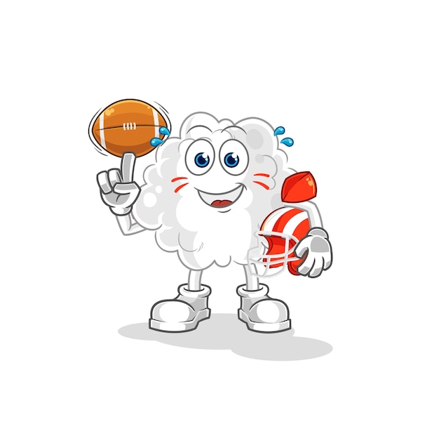 Cloud playing rugby character cartoon mascot vector