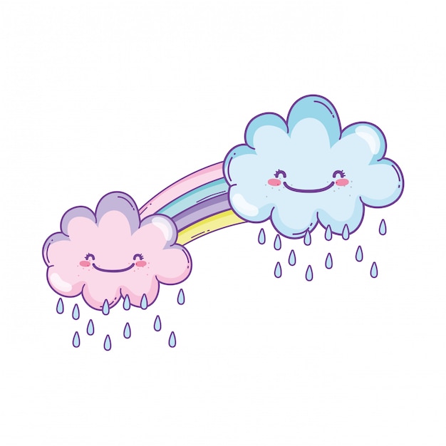 Cloud and rainbow cute cartoon