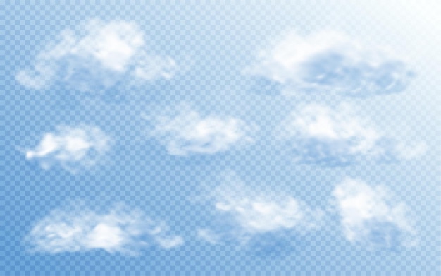 Cloud in realistic style on transparent background