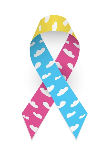 Cloud satin ribbon as symbol of congenital diaphragmatic hernia awareness.