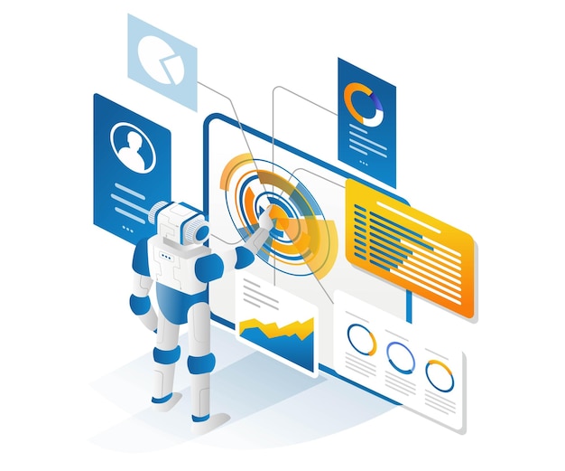 Vector cloud server business management data analysis robot