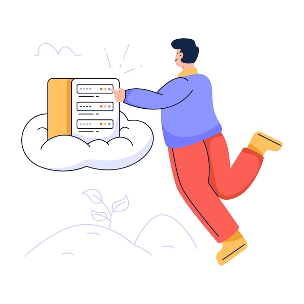 A cloud server flat illustration