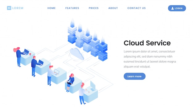 Cloud service landing page  template