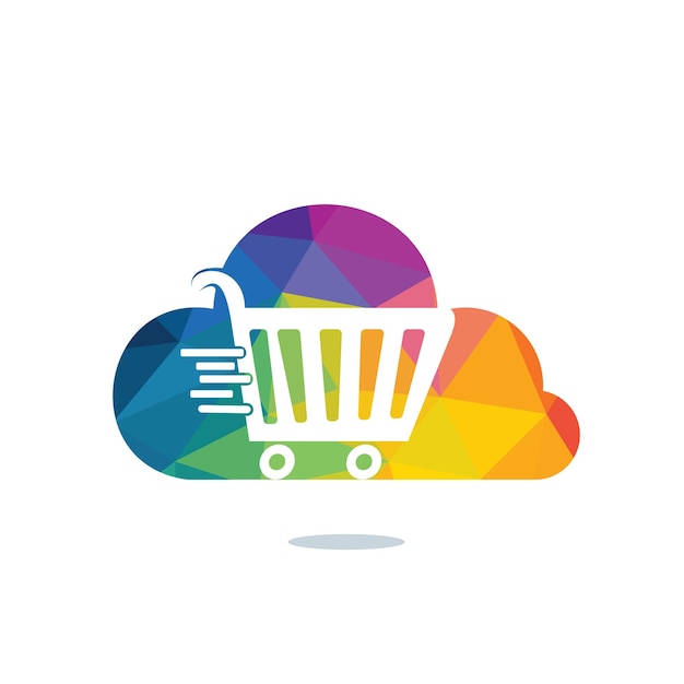 Cloud Shopping Vector Logo Design