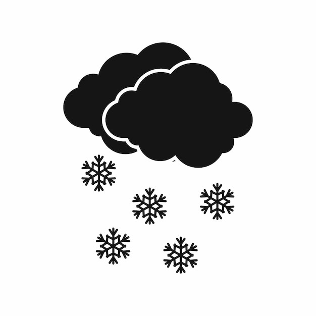 Cloud and snowflakes icon in simple style isolated vector illustration