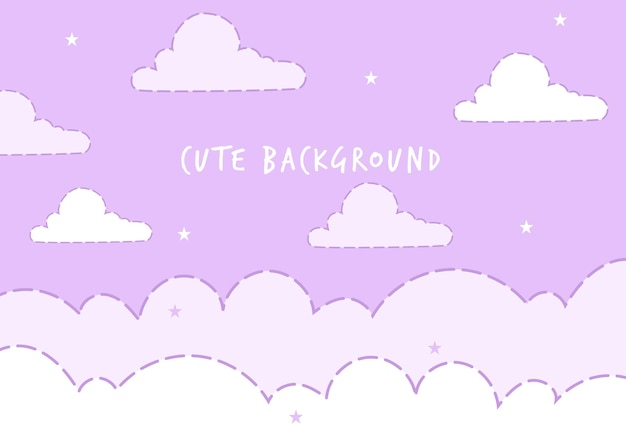 Cloud Stars Background Cute Simple Design