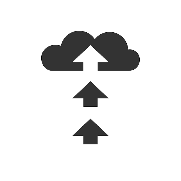 Cloud storage black icon Download process Data transfering exchange backup Vector illustration