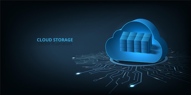 Cloud storage concept Visualization Cloud storage with data protector exchange