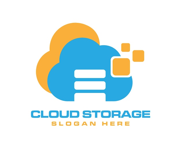 Vector cloud storage logo design icon