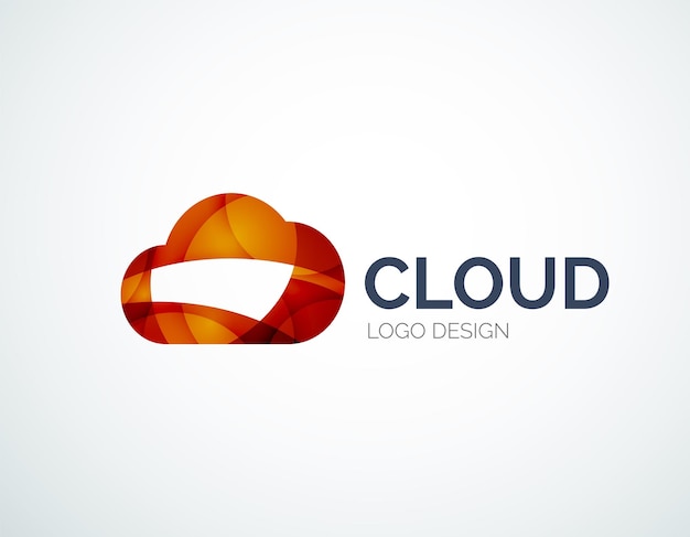 Cloud storage logotype set flat design