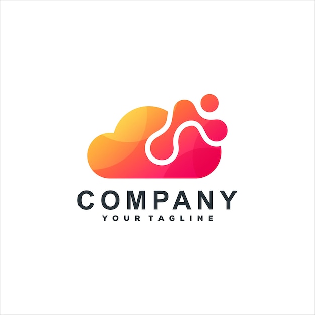 Cloud tech gradient logo design