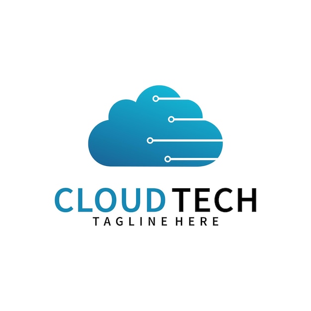 Cloud Tech logo design template