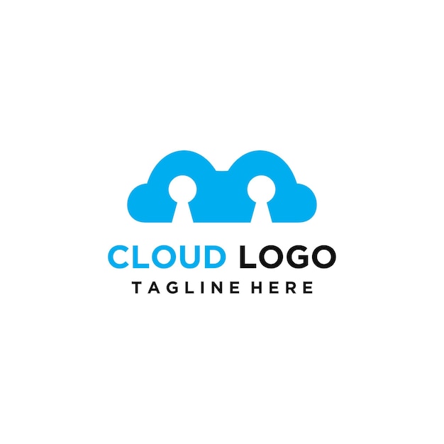 Cloud tech logo icon design template vector illustration