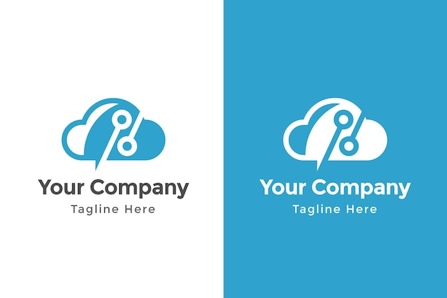 Cloud tech logo template design