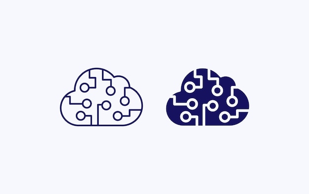 Cloud technology, cpu illustration icon