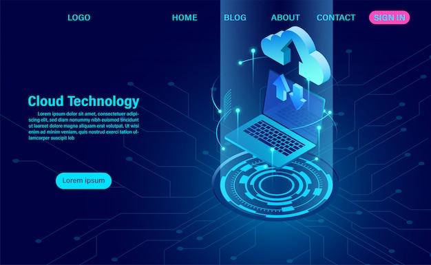 Cloud technology landing page