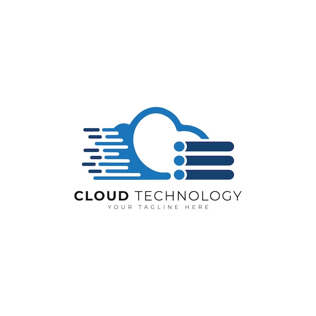 cloud technology logo design template