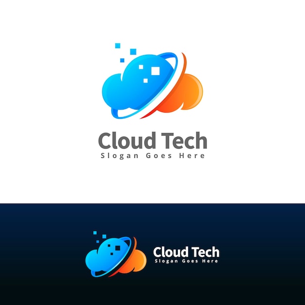 Cloud technology logo template