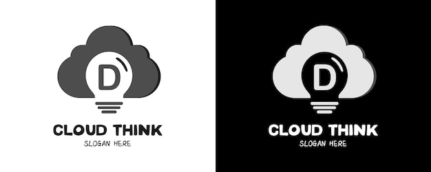 Cloud Think Logo Design with Letter D