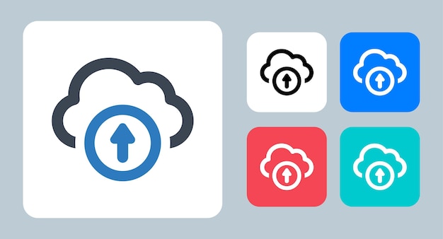 Cloud Upload icon vector illustration line outline icons