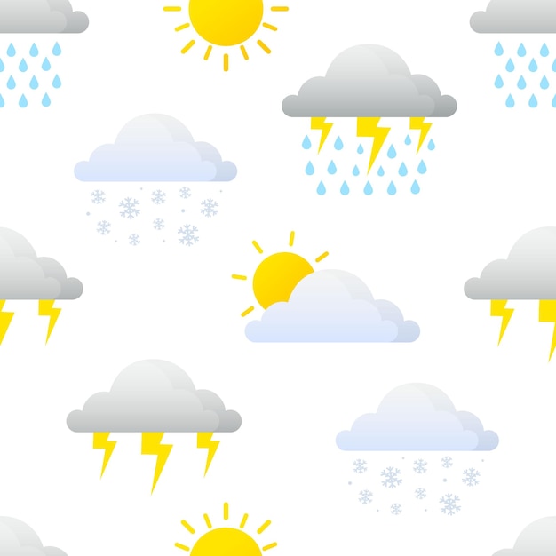 Cloud weather forecast seamless pattern background wallpaper vector illustration