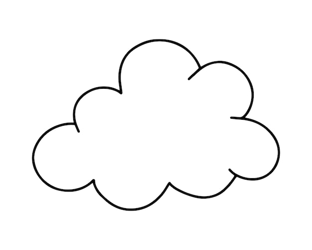 Cloud weather phenomena doodle linear cartoon coloring book