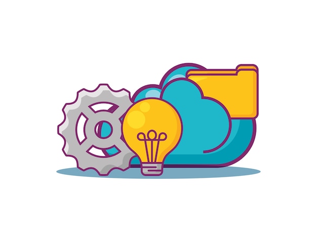 cloud with big data related icons 