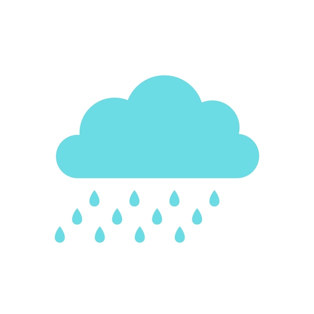 Cloud with rain icon Vector illustration Weather symbol Flat design