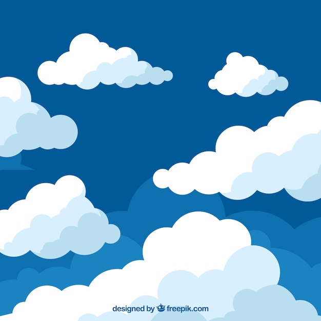 Clouds background in flat design