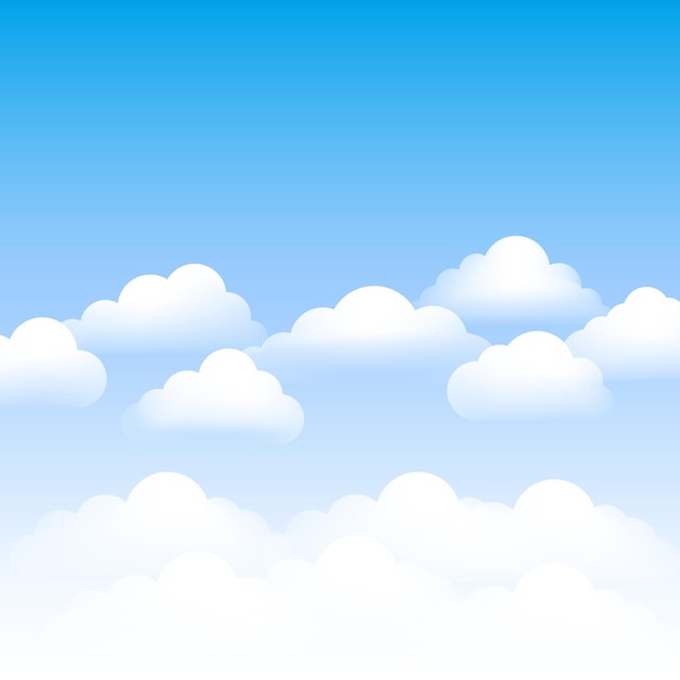 Clouds over blue sky background Vector illustration