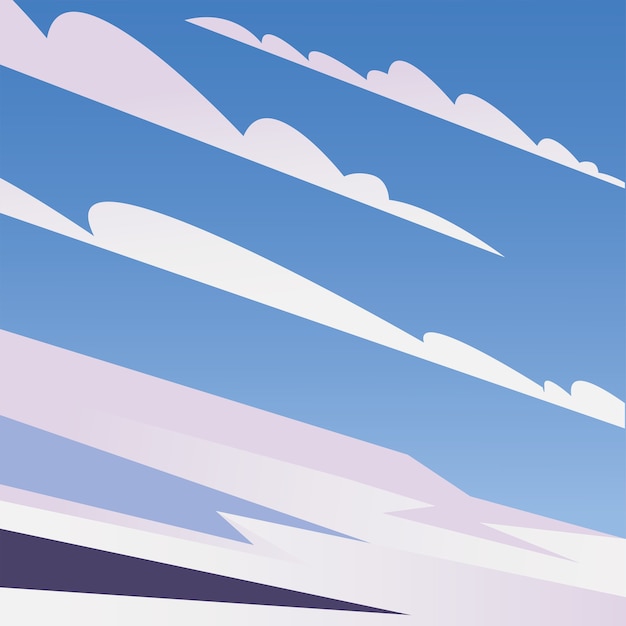 Vector clouds on blue sky design, landscape nature environment and outdoor theme