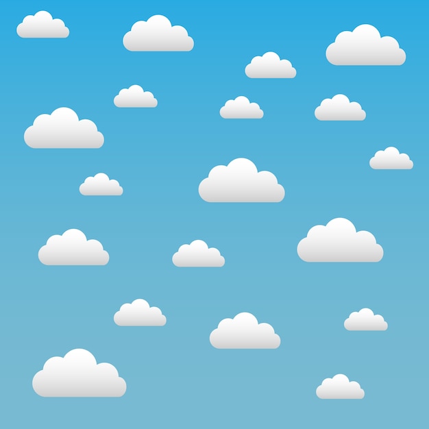 Clouds on a blue sky vector background