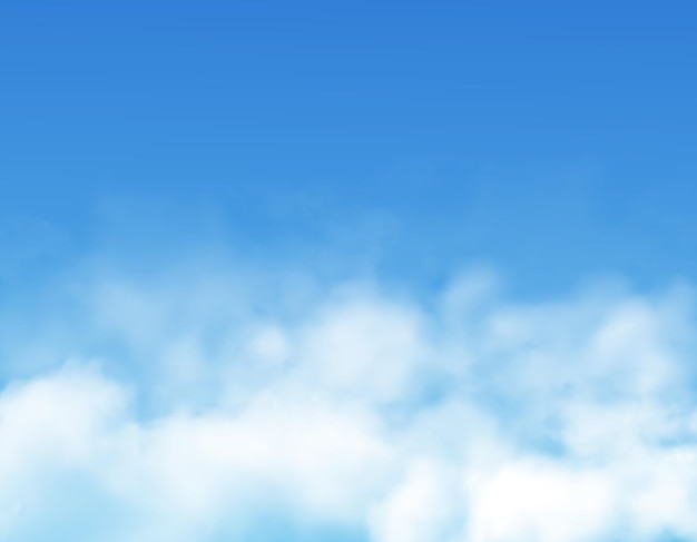 Clouds or fog on blue sky background realistic