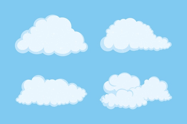 Clouds icon set on background