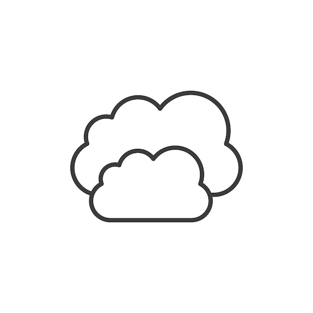 Clouds icon set Cloudy weather vector symbol in black filled and outlined style