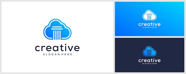 Clouds and law firm logo design template