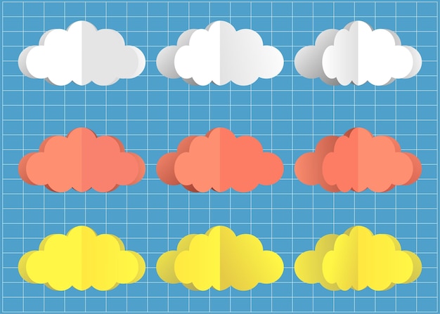 clouds papper cut style design