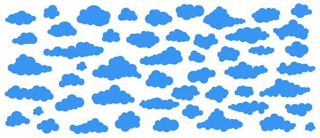 Clouds in the sky Abstract blue cloud set isolated on white background Vector illustration EPS 10