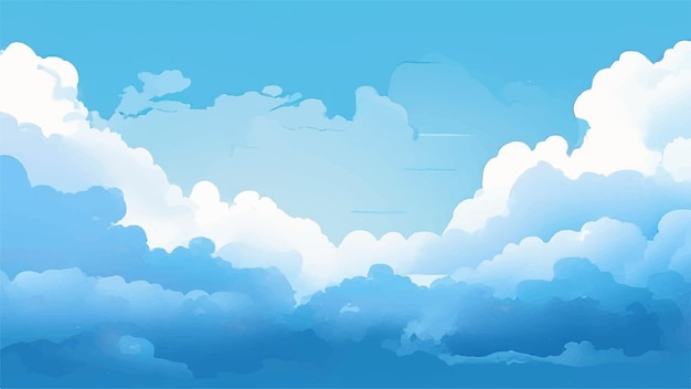 Clouds and sky Background Blue sky background with white clouds Watercolor sky and clouds