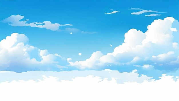 Clouds and sky Background Blue sky background with white clouds Watercolor sky and clouds