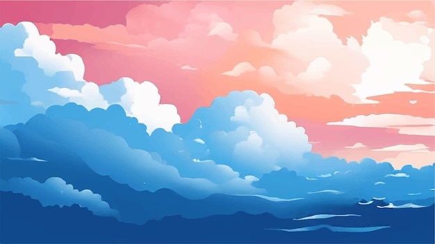 Vector clouds and sky background blue sky background with white clouds watercolor sky and clouds