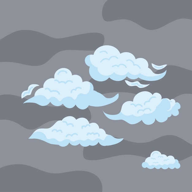 Clouds sky five icons