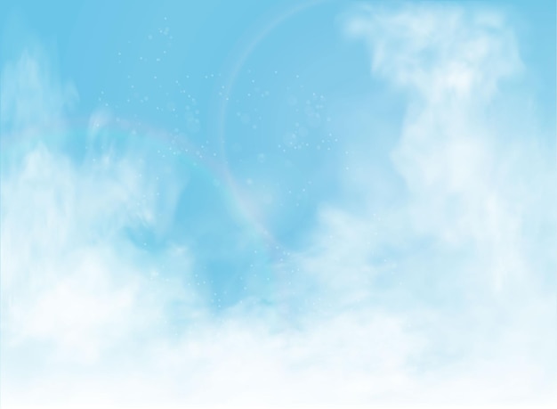 Vector clouds and smoke on white background